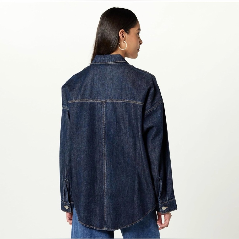 The Drop Women’s Shacket Pilar Long Denim Shirt Jacket XXL NWT - Picture 5 of 7